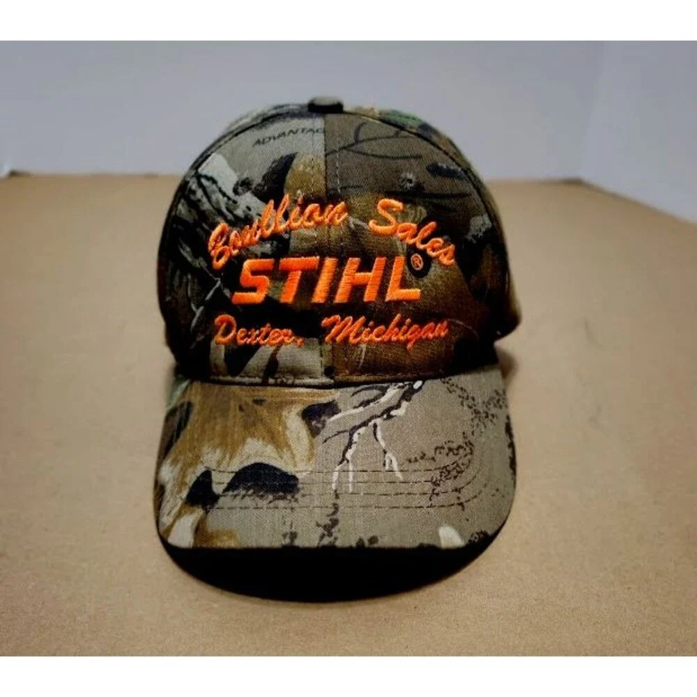 Boullion Sales STHL Camo Baseball Cap Embroidered Logo Adjustable Dexter MI